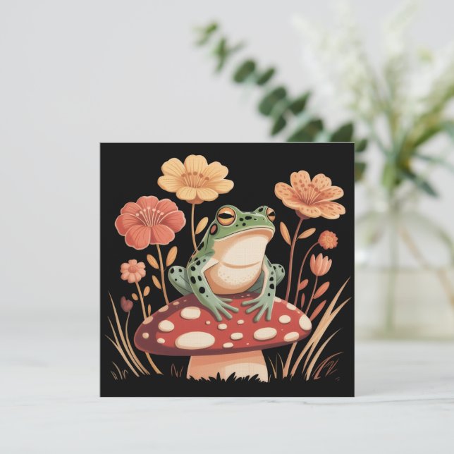 Convites Presentes para Amantes de Rãs Botânicas Florais Fl (Em pé/Frente)