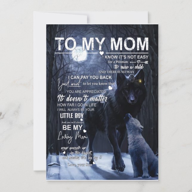 Convites Presentes para Mãe | Carta Para Minha Mãe Amor Do  (Frente)