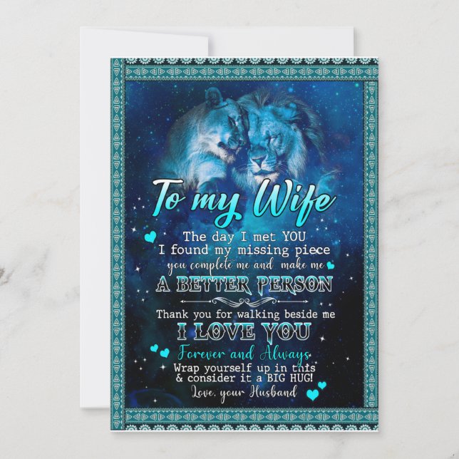 Convites Presentes para Mulher | Carta Para Minha Esposa Am (Frente)