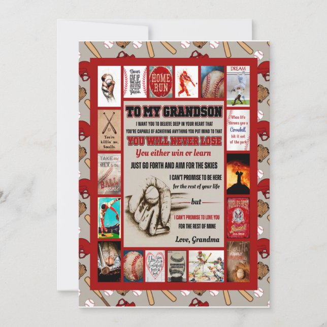 Convites Presentes para Neto | Para o Meu Neto Amor Da Vovó (Frente)