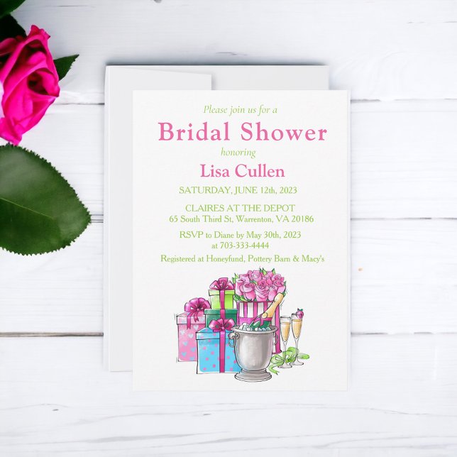 Convites Presentes Verdes Cor-de-rosa Óculos de Champanhe (Criador carregado)