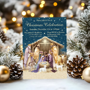 Convites Presépio de Natal em Aquarela