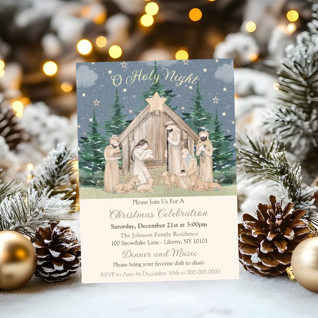 Convites Presépio de Natal em Aquarela (Criador carregado)