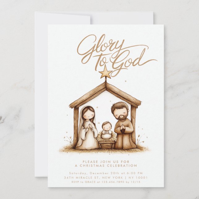 Convites Presépio Menino Jesus Religioso Natal (Frente)