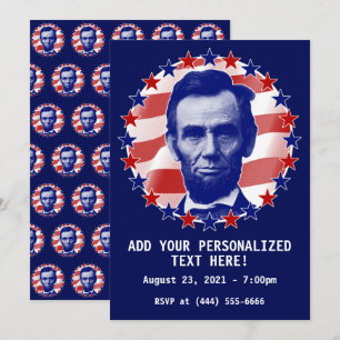 Convites Presidente Abraham Lincoln Estrelas e Listras Conv