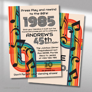 Convites Pressione Play & Rebobine Fita Cassete Retro Anive