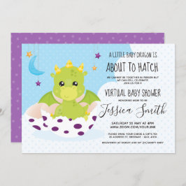 Convites Prestes a Hatch Dragon | Chá de fraldas virtual