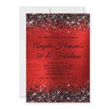 Pretérito Glitter Vermelho com Brilho 50 e Fabulos