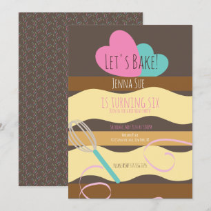 Convites Préteses Rosa-Rosa De Bolo Fatiado Que Decoram Bo