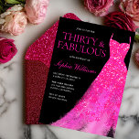 Convites Preto aniversário de 30 anos de Festa de Vestido R<br><div class="desc">Preto do Partido aniversário de 30 anos do Vestido Rosa Quente - Preto - Trinta e Fabulosas Variações de Convite para o convite e itens correspondentes na nossa loja</div>