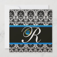 PRETO BRANCO AZUL DAMASCO MONOGRAMA Safira Dourado