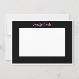 Convites Preto, Branco e Rosa Personalizado Clássico