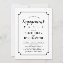 Convites Preto & Branco | Festa de noivado de Casamento Clá