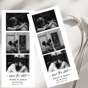 Convites preto  branco Três foto  caligrafia chique script