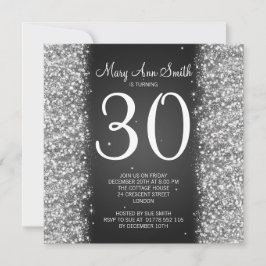 Convites Preto-brilhante do partido aniversário de 30 anos