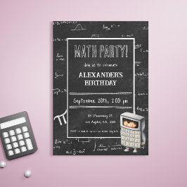 Convites Preto Chalkboard Matemático Fórmulas para Criança 