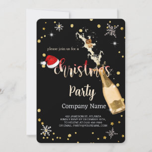 Convites Preto, Chapéu do Papai Noel, Empresa de Natal Cham