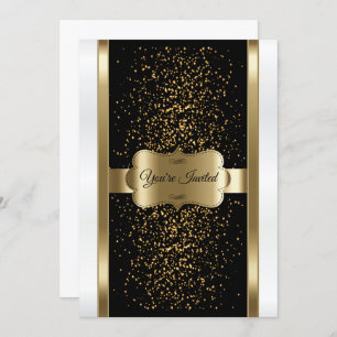 Convites Preto clássico, branco e Dourado