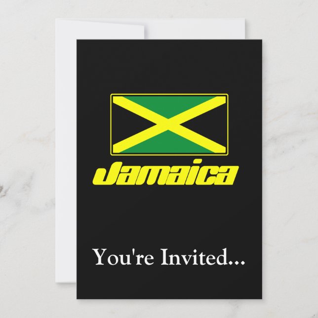 Convites Preto com bandeira da Jamaica (Frente)