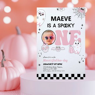 Convites Preto Cor-de-Rosa Retroativo - Um primeiro anivers