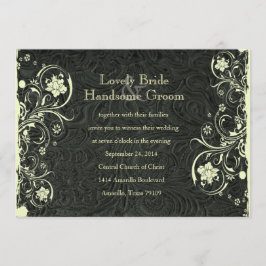 Convites Preto De Couro Parece Com Casamento De Creme