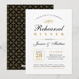 Convites Preto & Dourado | Jantar de Ensaios de Casamento E