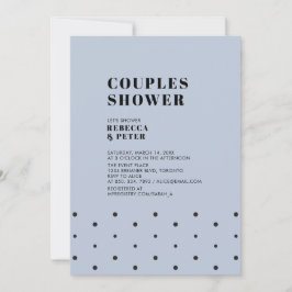 Convites Preto e Azul Poeira | Chás de Casamento de Casais 