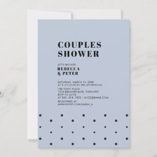 Convites Preto e Azul Poeira   Chás de Casamento de Casais 