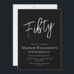 Convites Preto e branco 50 Festa de aniversário mínima I<br><div class="desc">Preto e branco 50 Festa de aniversário mínima. O material de papelaria e os suprimentos de festa estão disponíveis na instância</div>