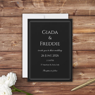 Convites Preto e branco clássico