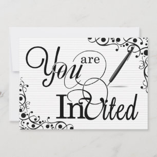 Convites Preto e Branco Clássico do Evento Comercial ou da 