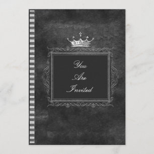 Convites preto e branco do casamento da coroa