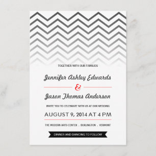 Convites preto e branco do casamento de Ombre