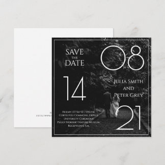 Convites Preto e Branco Foto Personalizada Salvar a Data Ca