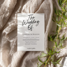 Convites Preto e Branco minimalista moderno Casamento de