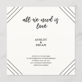 Convites Preto e branco mínimo do amor