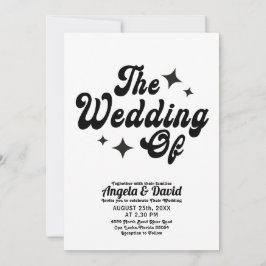 Convites preto e branco Modern Vintage guião retrô Casament