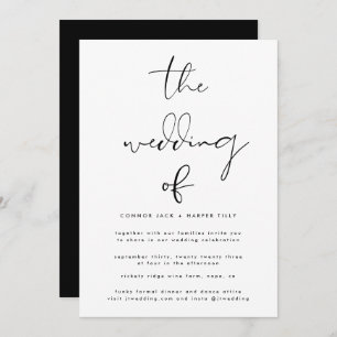 Convites Preto e Branco moderno Informações Adicionais so