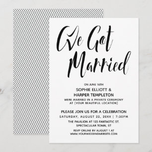 Convites Preto e Branco Nós Casamos Tipografia Festa