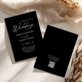 Convites Preto e Branco Tipografia Moderna Casamento RSVP