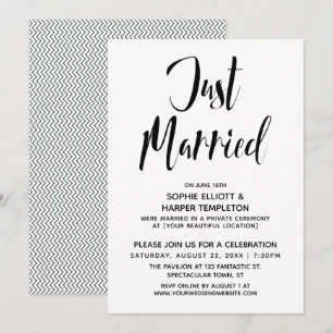 Convites Preto e Branco Tipografia Recepção de Casamento