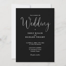 Convites Preto E Branco Tudo Em Um Script Elegante De Casam