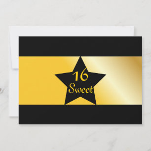 Convites Preto E Dourado 16 Doce - Personalizar
