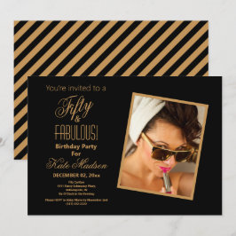 Convites Preto e Dourado com 50 e FABULOSO! Parte