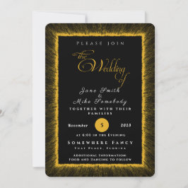 Convites Preto e Dourado com monograma