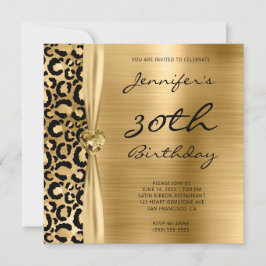Convites Preto e Dourado Glam 30º Aniversário