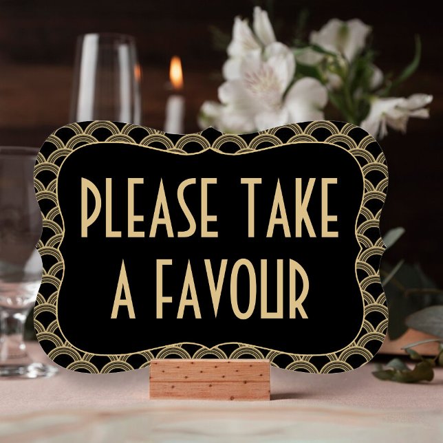 Convites Preto e Dourado sinal de favor do casamento Gatsby (Criador carregado)