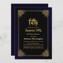 Preto e Dourado Surpresa 50º Janto de aniversário