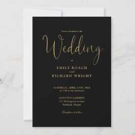 Convites Preto E Dourado Tudo Em Um Casamento Elegante