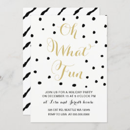 Convites preto e ouro Oh que festa de feriado divertida